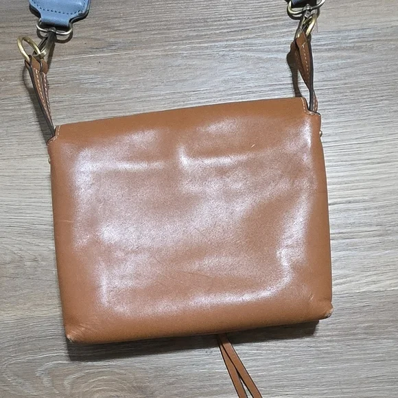 Tory Burch Cuoio Miller Tan Crossbody Bag with Replaced Patterned Strap - Picture 5 of 16